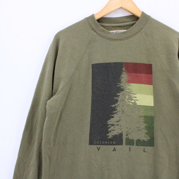 Techstyles Sweatshirt Womens Brown Pullover Colorado Vail Graphic Small S - Picture 4 of 9